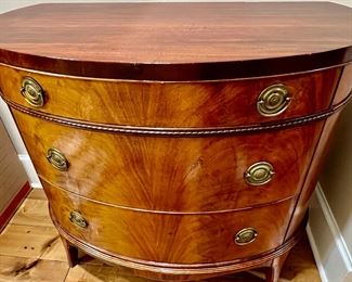 30. Vintage Vanleigh Furniture Demilune Console (38" x 20" x 34")