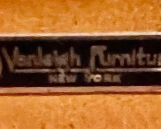 30. Vintage Vanleigh Furniture Demilune Console (38" x 20" x 34")