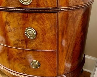 30. Vintage Vanleigh Furniture Demilune Console (38" x 20" x 34")