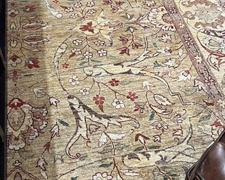 31. Wool and Silk Hand Knotted Rug (13.5" x10')