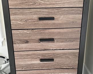 47. Raymour & Flanigan 5 Drawer Highboy Dresser (34" x 15" x 54")