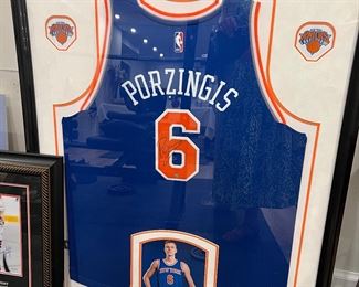 Porzingis framed signed jersey