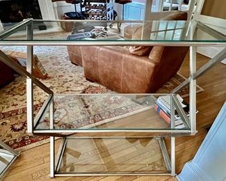 Pair of Glass & Metal Etagere 