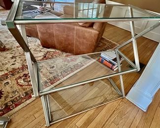 Pair of Glass & Metal Etagere 