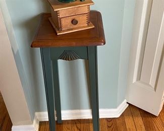 coffee grinder and side table
