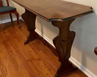 vintage walnut accent table 