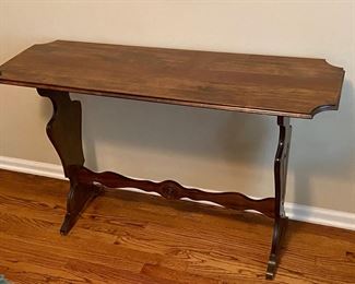 vintage walnut accent table 