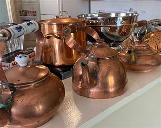 Copper teapots 