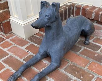 Life size iron greyhound 