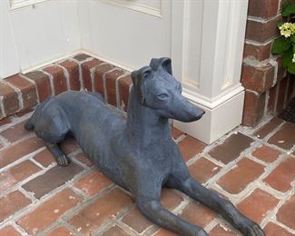 Life size iron greyhound 