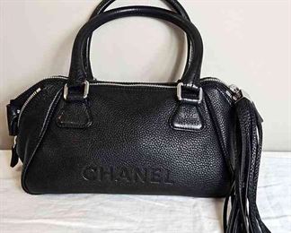 CHANEL Lax Tassel Bag Pebbled Leather