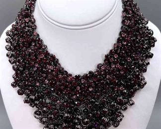 Purple Rhinestone Choker Necklace