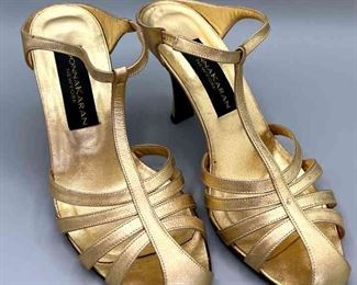 Donna Karan Gold Leather Sandals