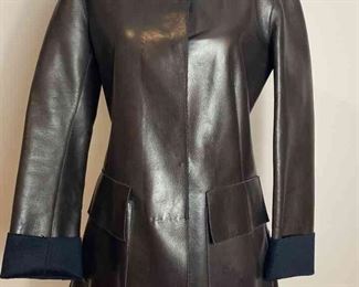 Donna Karan Brown Lambskin Leather Jacket