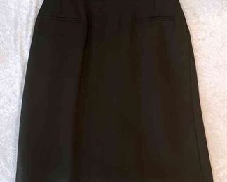 Donna Karan Black Rayon Pencil Skirt