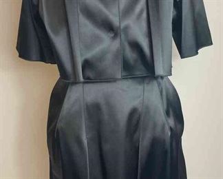 Dolce Gabbana Black Acetate Satin Jacket And Skirt