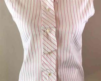 Chanel Striped Sleeveless Blouse