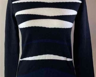 CHANEL Black Cashmere Button Neck Sweater