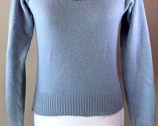 CHANEL Baby Blue Logo Sweater