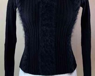CHANEL Angora Ribbed Black Sweater