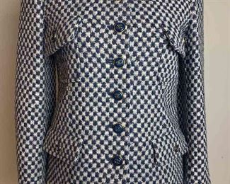 CHANEL 95A CC Logo Button Long Sleeve Jacket Tweed