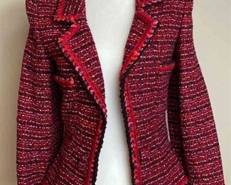 CHANEL 2001 Red Textured Wool Jacket