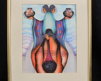 Amado Peña Offset Lithograph 1985 "El Nacimiento" (The Birth) 12" x 14"