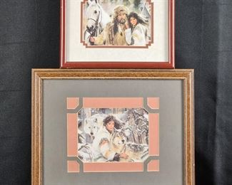 Set of Two Small Framed Prints by Maija - 11" x 9" and 16" x 12" Framed (Not Signed)