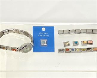 Lot #83 - Vintage Italian Lavelllo Quarts Watch w/ Charm Stretch Band