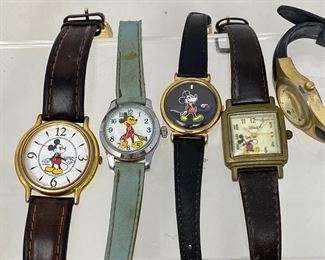 Lot #84 - Five Vintage Mickey Mouse Disney Wristwatch Lot