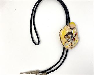 Lot #89 - Men's De Grazia Hand Painted Native American Bolo Tie