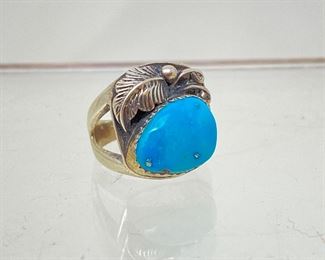 Lot #95 - Turquoise Navajo Sterling Ring