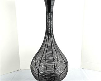 Stunning Tall Black Wire Bottle Neck Vase Decor 24" Tall and 12" Wide at the base