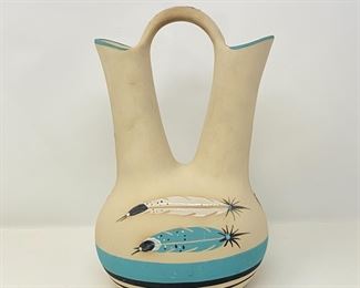Lot #60 - Vintage Southwestern Pottery Wedding Vessel Signed by Betty Sally