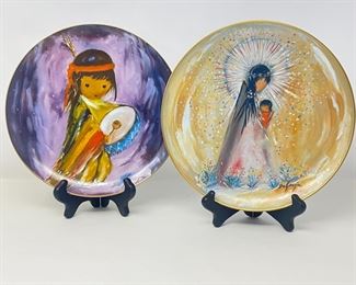 Lot #65 - De Grazia Collectable Art Plates - Little Madonna & Drummer Boy