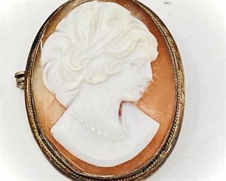 Lot #73 - Vintage Cameo Brooch/Pendant Marked 850 Silver