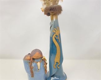 Lot #58 - Val Knight & Lake Native American Studio Pottery Figures
