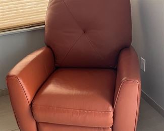 Myia Tufted Back Leather Pushback Recliner