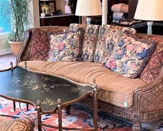 One of several sofas in the home