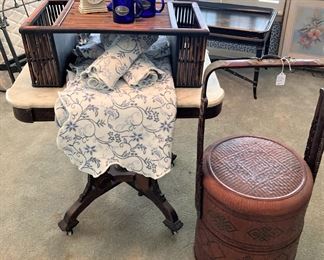 Small marble top table; bed tray