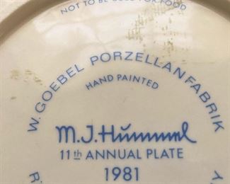 M.J. Hummel 1981 plate
