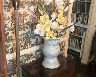 Floor lamp; small side table; arrangement