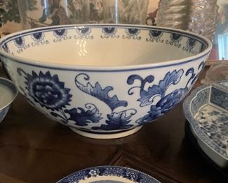 Large blue & white bowl