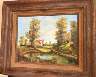 Framed oil art