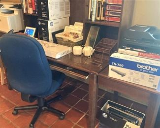 Desk, chair, copiers, office supplies
