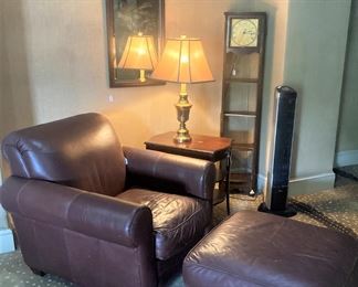Leather chair & ottoman