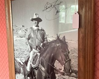 Autographed John Wayne photograph