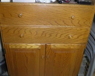 Oak storage cabinet