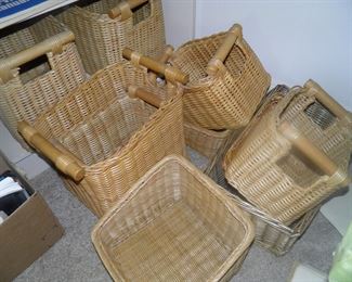 lots of storage baskets