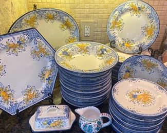 Beautiful vintage Italian porcelain plates handpainted bought in Italy over 40 yrs 